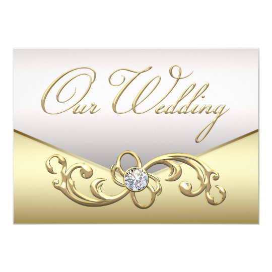 Elegant Diamond Silver And Gold Wedding Invitation Zazzle Elegant Diamond Silver And Gold Wedding Invitation