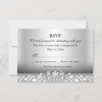 Elegant Diamond Silver RSVP
