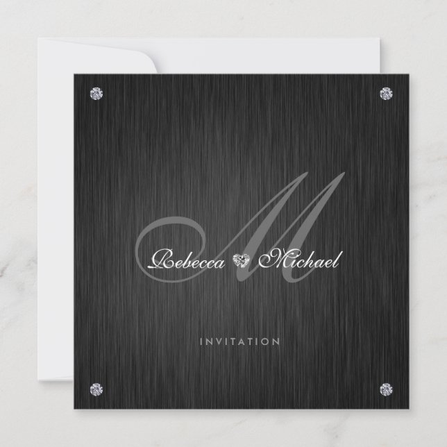 Elegant Diamond Themed Wedding Invitation (Front)