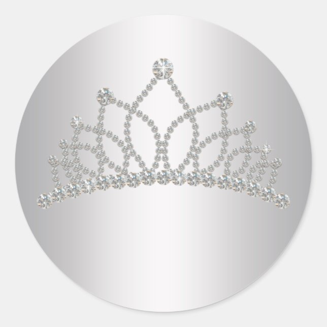 Elegant Diamond Tiara Princess Sticker (Front)