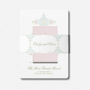 Elegant Diamond Wedding  Invitation Belly Band