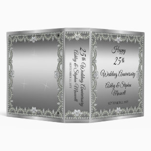 Elegant Diamonds 25th Wedding Anniversary 3 Ring Binder