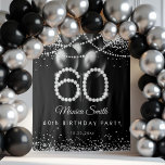 Elegant Diamonds 60th Birthday Party Backdrop<br><div class="desc">Add sophistication to your celebration with this Elegant Diamonds 60th Birthday Party Backdrop in classic black and silver. Perfect for 60 Birthday Themes for Men and women alike, this backdrop enhances any 60th Surprise Birthday Party Ideas or elegant dinner. Ideal for Dads 60th Birthday Ideas, Birthday 60th Ideas for Women,...</div>
