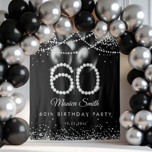 Elegant Diamonds 60th Birthday Party Backdrop