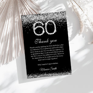 Elegant Diamonds 60th Birthday Thank you Card