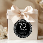 Elegant Diamonds 70th Birthday Thank you Sticker<br><div class="desc">Add a touch of glamour to your celebration with our Elegant Diamonds 70th Birthday Thank You Tag Round Stickers. Perfect as party favor thank you tags, these stylish favor tag stickers are a beautiful way to personalize your gifts and souvenirs. Ideal for 70th birthday parties, whether it’s a 70th birthday...</div>