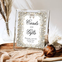 Elegant Diamonds and Pearls Bow Cards and Gifts