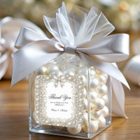 Elegant Diamonds and Pearls Bridal Shower Square Sticker