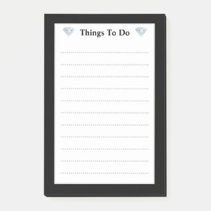 Elegant diamonds Lined Things To Do Post-it Notes