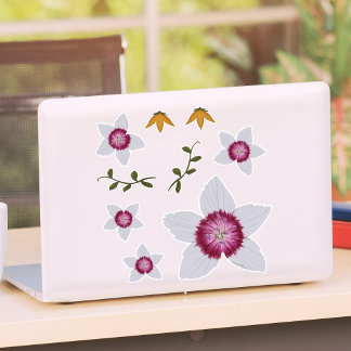 Elegant Dianthus Hand-Drawn Floral Botanical Sticker