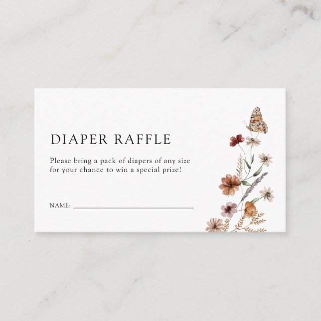 Elegant Diaper Raffle Enclosure Card (Front)