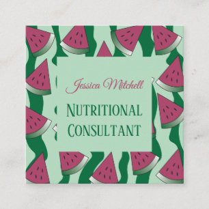 Elegant dietitian small squared business cards