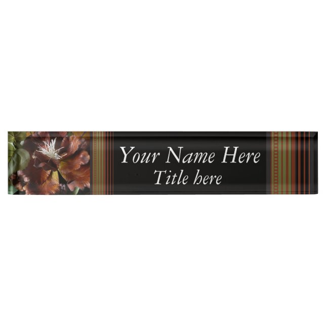 Elegant Digital Flower Art Name Plate (Front)