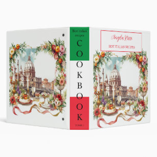 Elegant Diner in Italy Florence Cookbook 3 Ring Binder