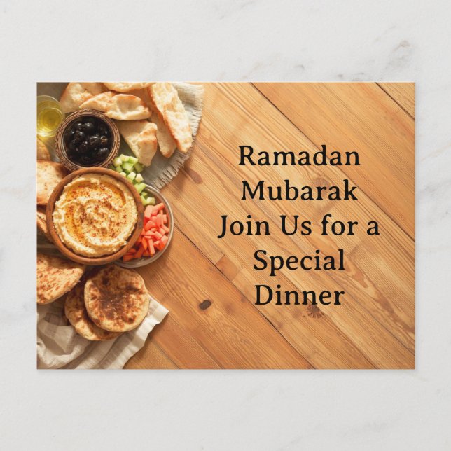 Elegant dinner invitation postcard (Front)