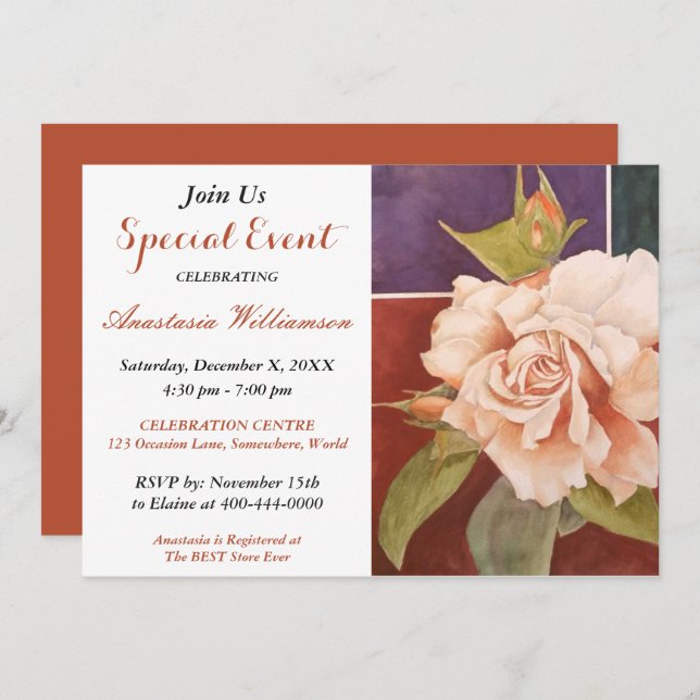 ELEGANT DINNER PARTY EVENT INVITE (Front/Back)