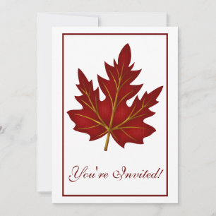 Elegant Dinner Party Invitation Autumn Leaf 1