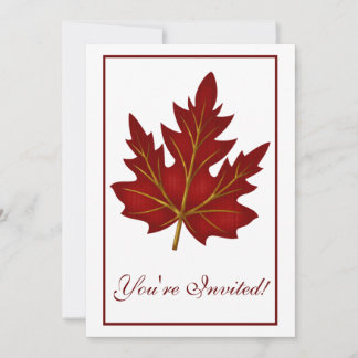 Elegant Dinner Party Invitation Autumn Leaf 1