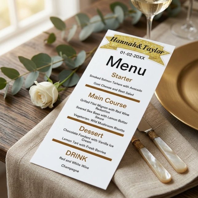 Elegant dinner party menu template (Creator Uploaded)