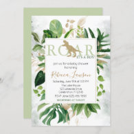 Elegant Dinosaur Boy Baby Shower Invitation