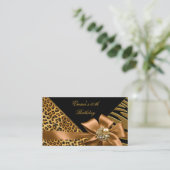 Elegant Directions Party Zebra Leopard Gold Black Enclosure Card (Standing Front)