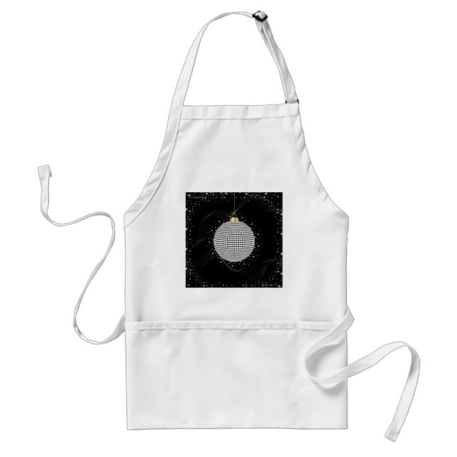 Elegant Disco Ball Christmas Ornament Adult Apron (Front)