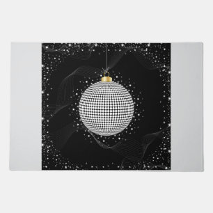 Elegant Disco Ball Christmas Ornament Doormat