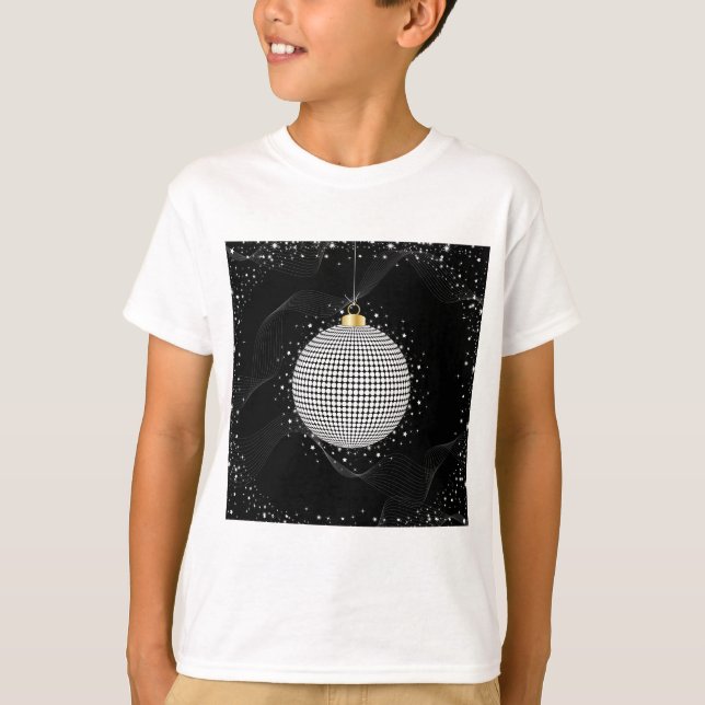 Elegant Disco Ball Christmas Ornament T-Shirt (Front)