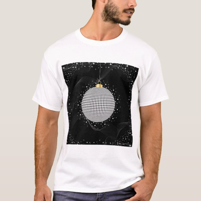 Elegant Disco Ball Christmas Ornament T-Shirt (Front)