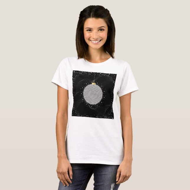 Elegant Disco Ball Christmas Ornament T-Shirt (Front Full)