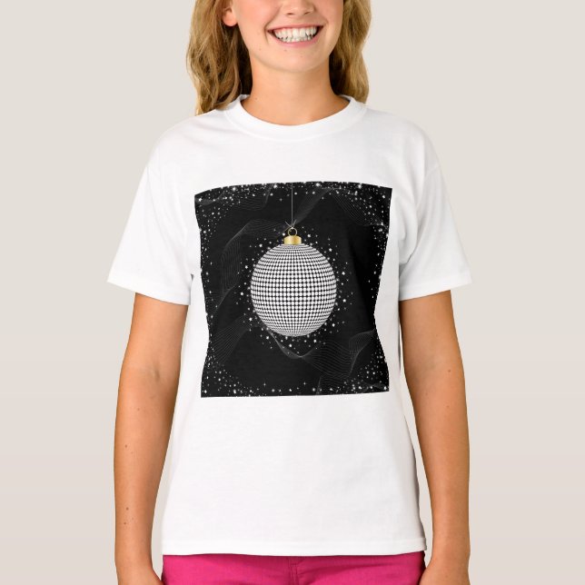 Elegant Disco Ball Christmas Ornament T-Shirt (Front)