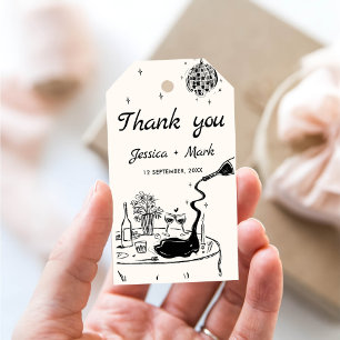Elegant Disco Wedding Thank You Gift Tags
