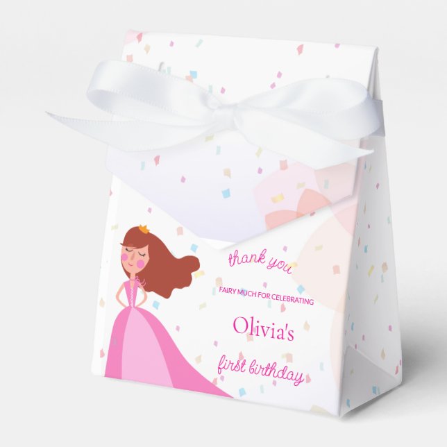 Elegant Disney princess birthday Favor Boxes (Front Side)