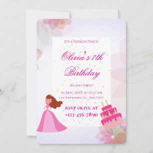 Elegant Disney princess birthday Invitation