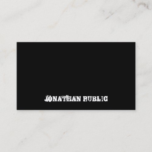 Elegant Distressed Text Black And White Minimalist Business Card