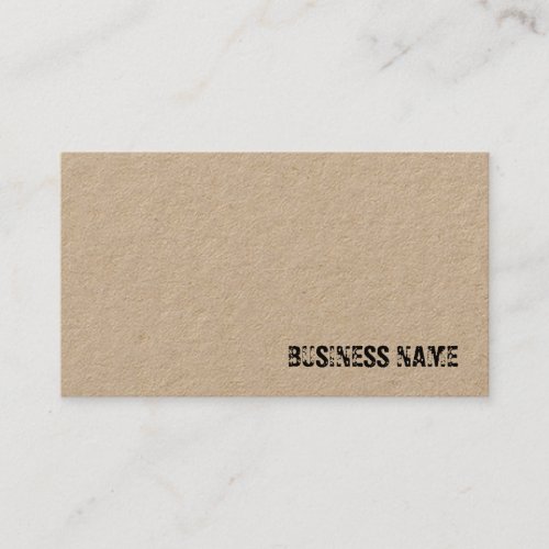 Elegant Distressed Text Real Kraft Paper Template Business Card