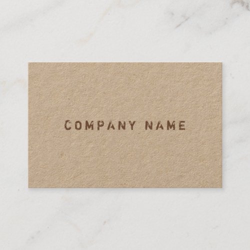 Elegant Distressed Text Template Real Kraft Paper Business Card