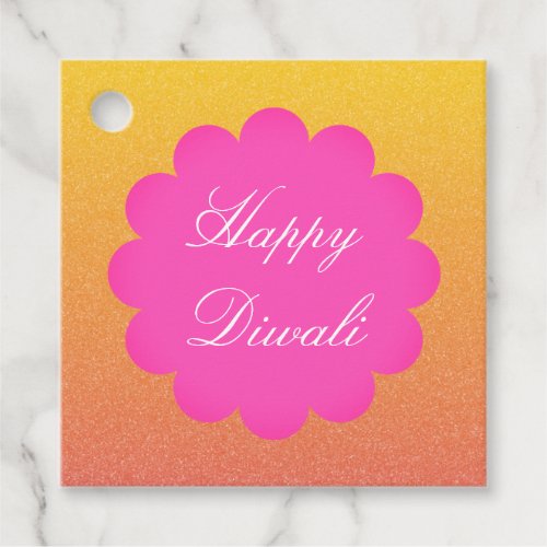 Elegant Diwali Glitter Gold Pink  Favor Tags