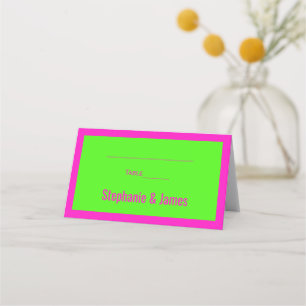 Elegant DIY Colors Lime Green Shocking Pink Place Card