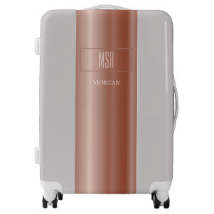 Elegant DIY Monogram & Name Rose Gold Luggage