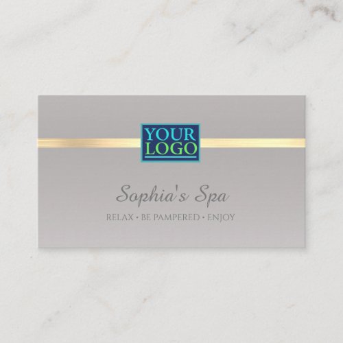 Elegant DIY Your Logo Business Name Silver  Gold Business Card