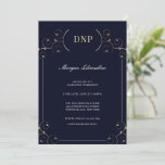 Elegant DNP degree Gold Blue Graduation Party Invitation