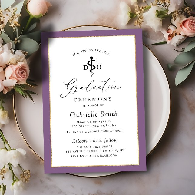 Elegant DO graduation ceremony invitation (Creator Uploaded)