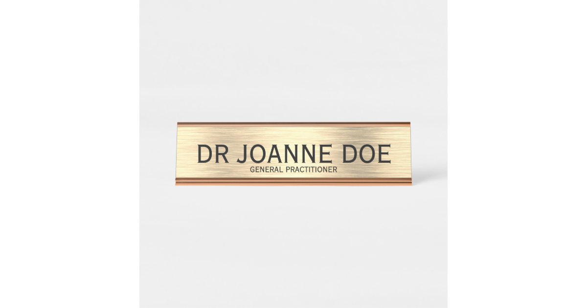 Gold Desk Name Plate