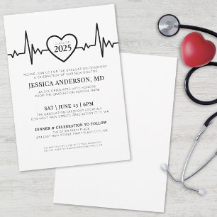 Elegant Doctor Medical Nursing School Graduation Invitation