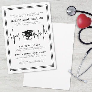 Elegant Doctor Medical Nursing School Graduation Invitation