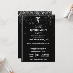 Elegant Doctor Retirement Party String Lights   Invitation