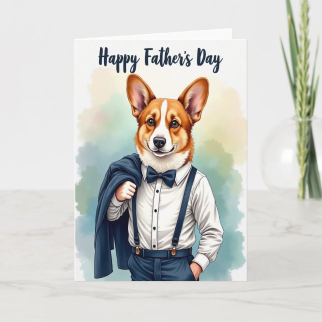 Elegant Dog Fathers Day Card (Front)