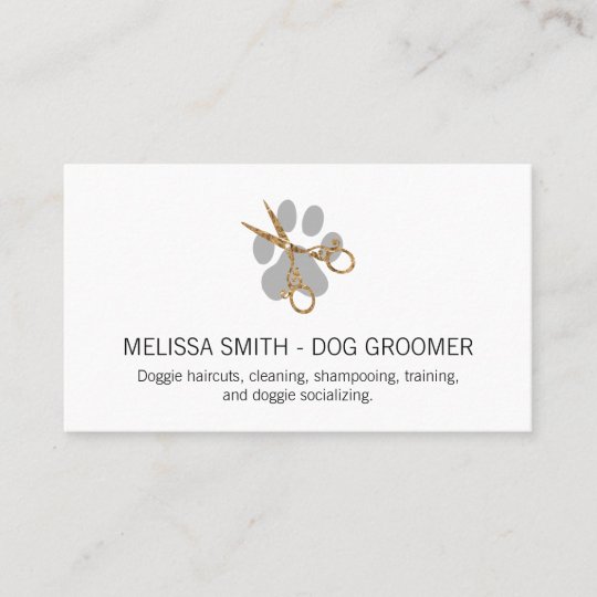 Elegant Dog Groomer Business Card