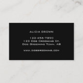 Elegant Dog Grooming Business Card Monogram (Back)